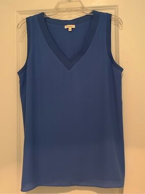 Laura Periwinkle Blue V-Neck Sleeveless Blouse